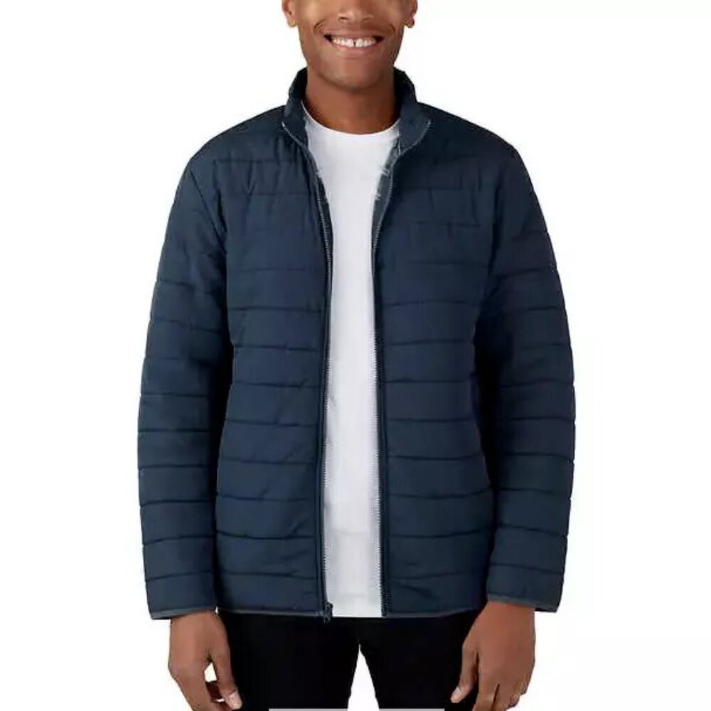 Voyager Men's Polar Fleece Lined Puffer Jacket, BLUE, M